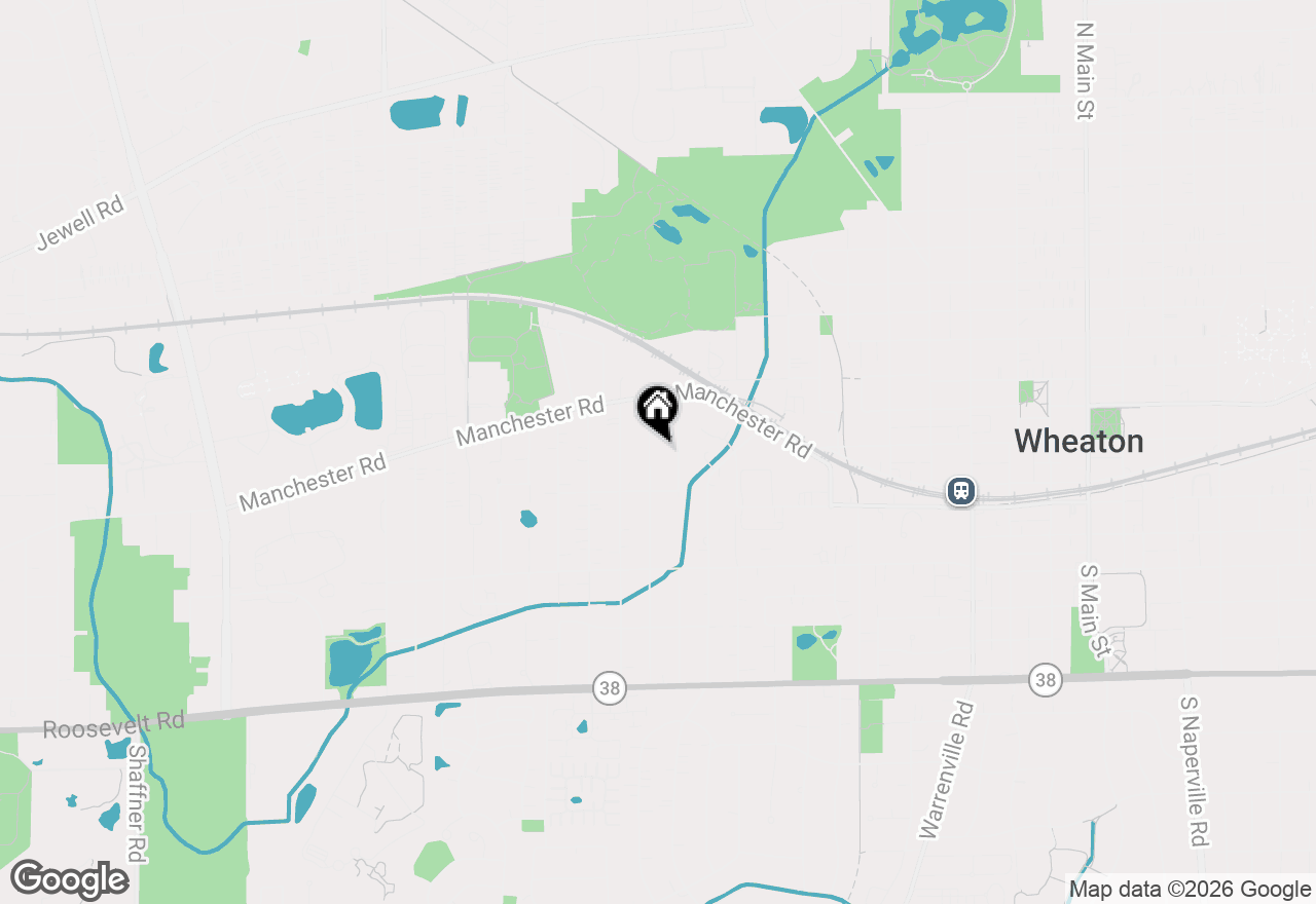 Map of 133 N Woodlawn Street, Wheaton, IL 60187