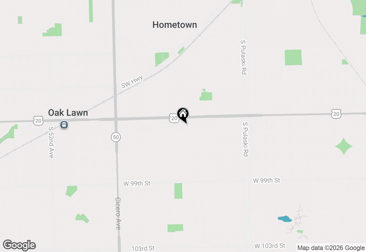 Map of 9523 S Kostner Avenue, Oak Lawn, IL 60453