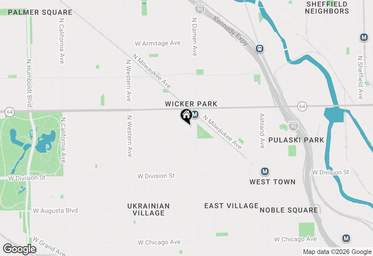 Map of 2036 W Lemoyne Street #D, Chicago, IL 60622