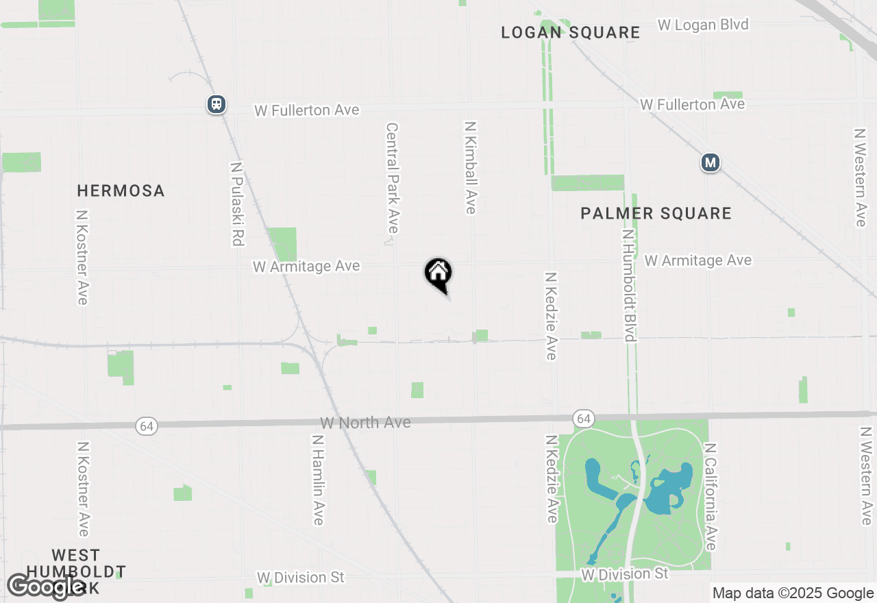 Map of 3510 W Cortland Street #1S, Chicago, IL 60647