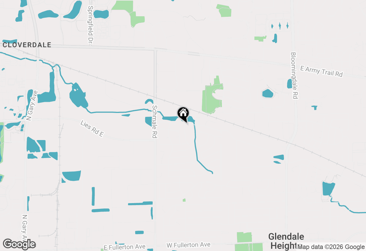 Map of 117 Mill Pond Drive, Glendale Heights, IL 60139