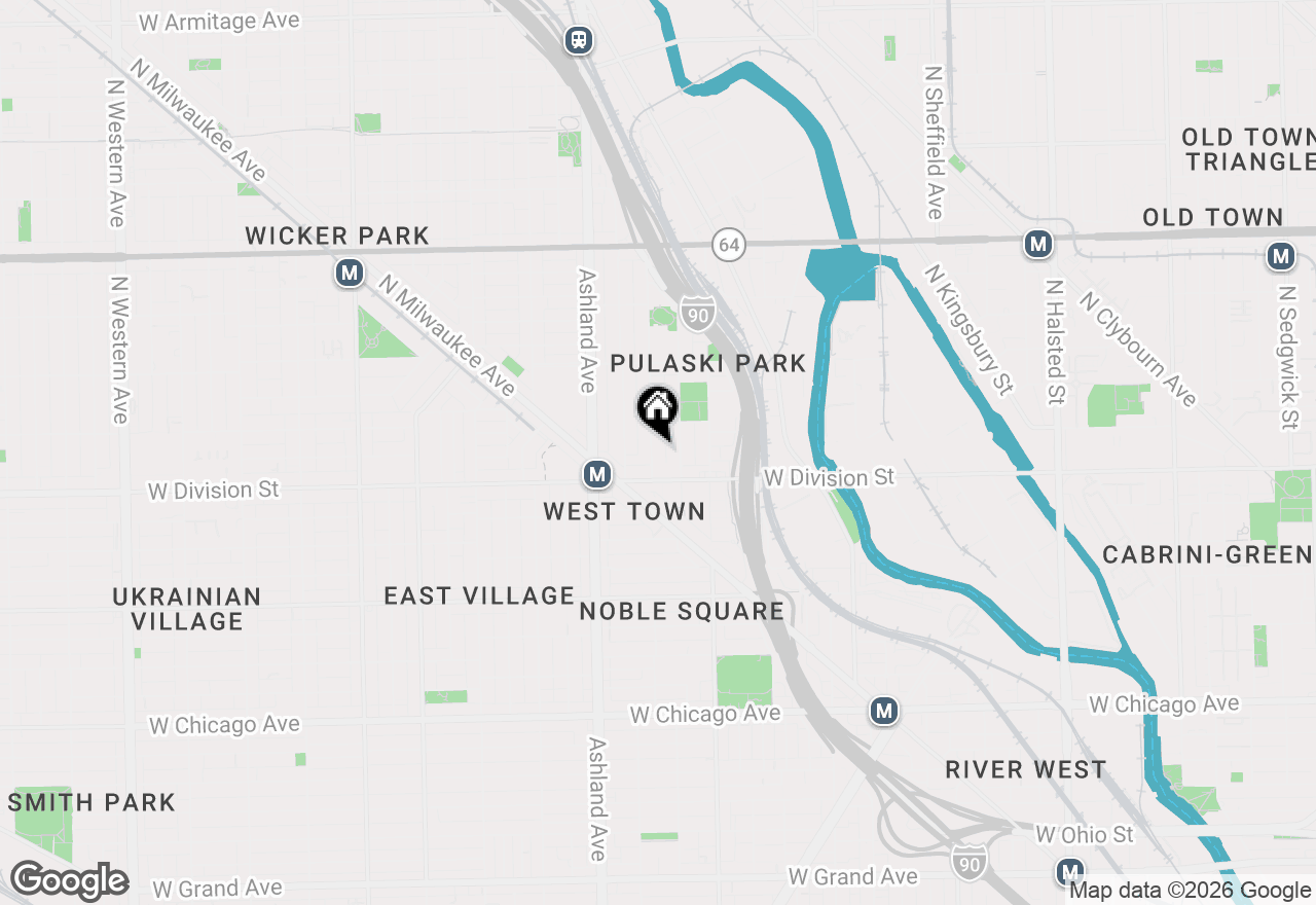 Map of 1227 N Greenview Avenue #3, Chicago, IL 60642