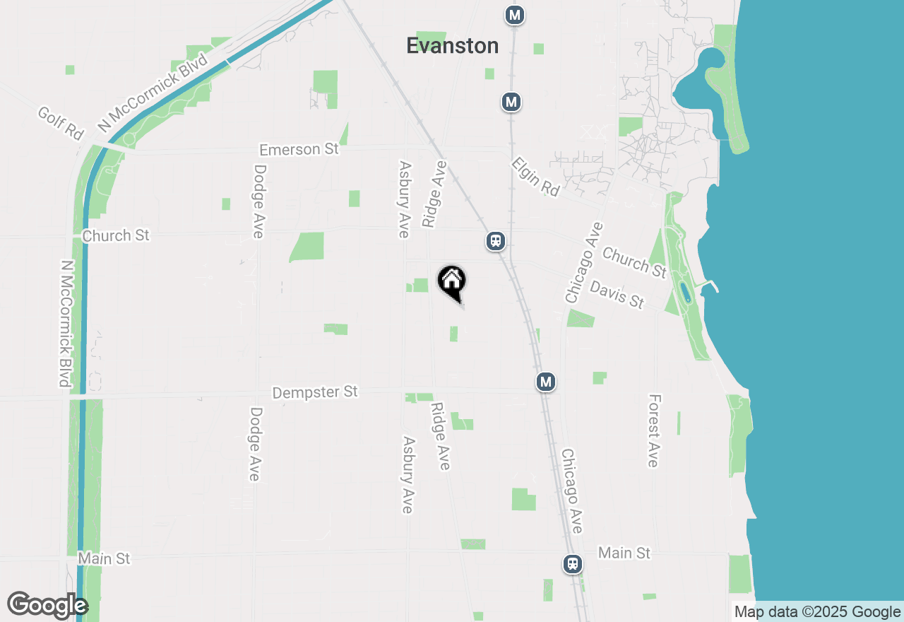 Map of 1500 Oak Avenue #3J, Evanston, IL 60201