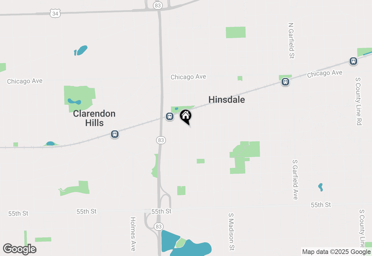 Map of 406 S Bruner Street, Hinsdale, IL 60521