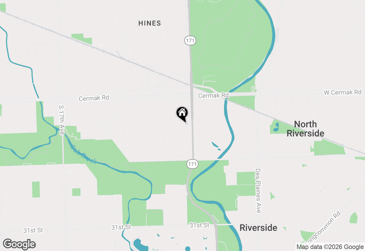 Map of 2352 S 2nd Avenue, North Riverside, IL 60546