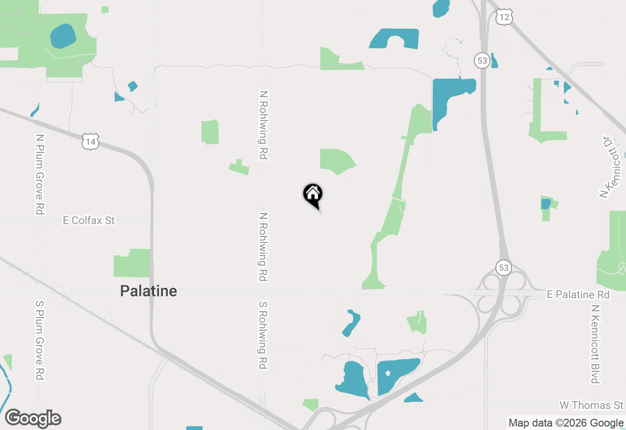 Map of 951 E Baldwin Road, Palatine, IL 60074