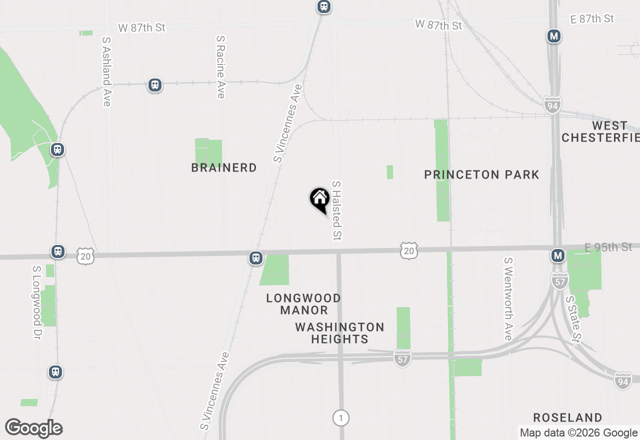 Map of 9348 S Green Street, Chicago, IL 60620