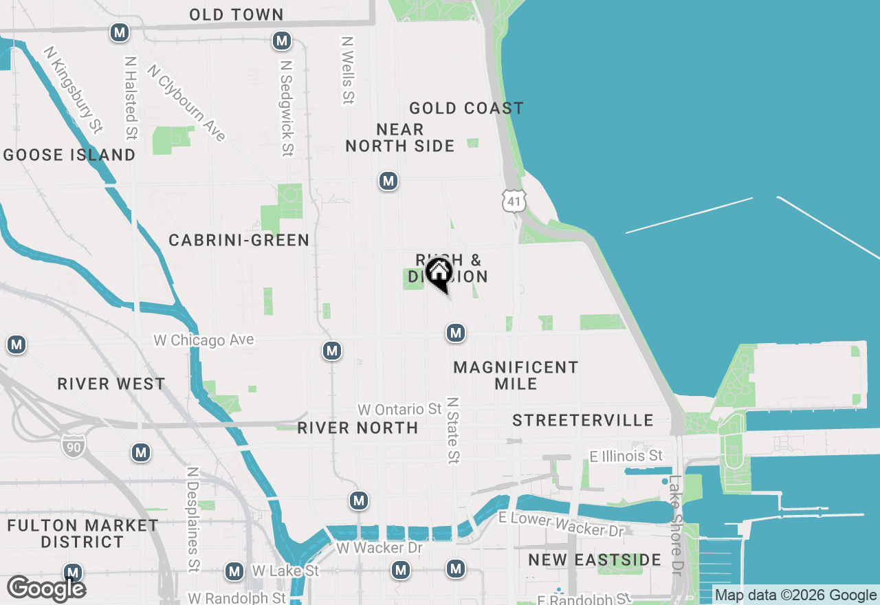 Map of 14 W Chestnut Street #4R, Chicago, IL 60610