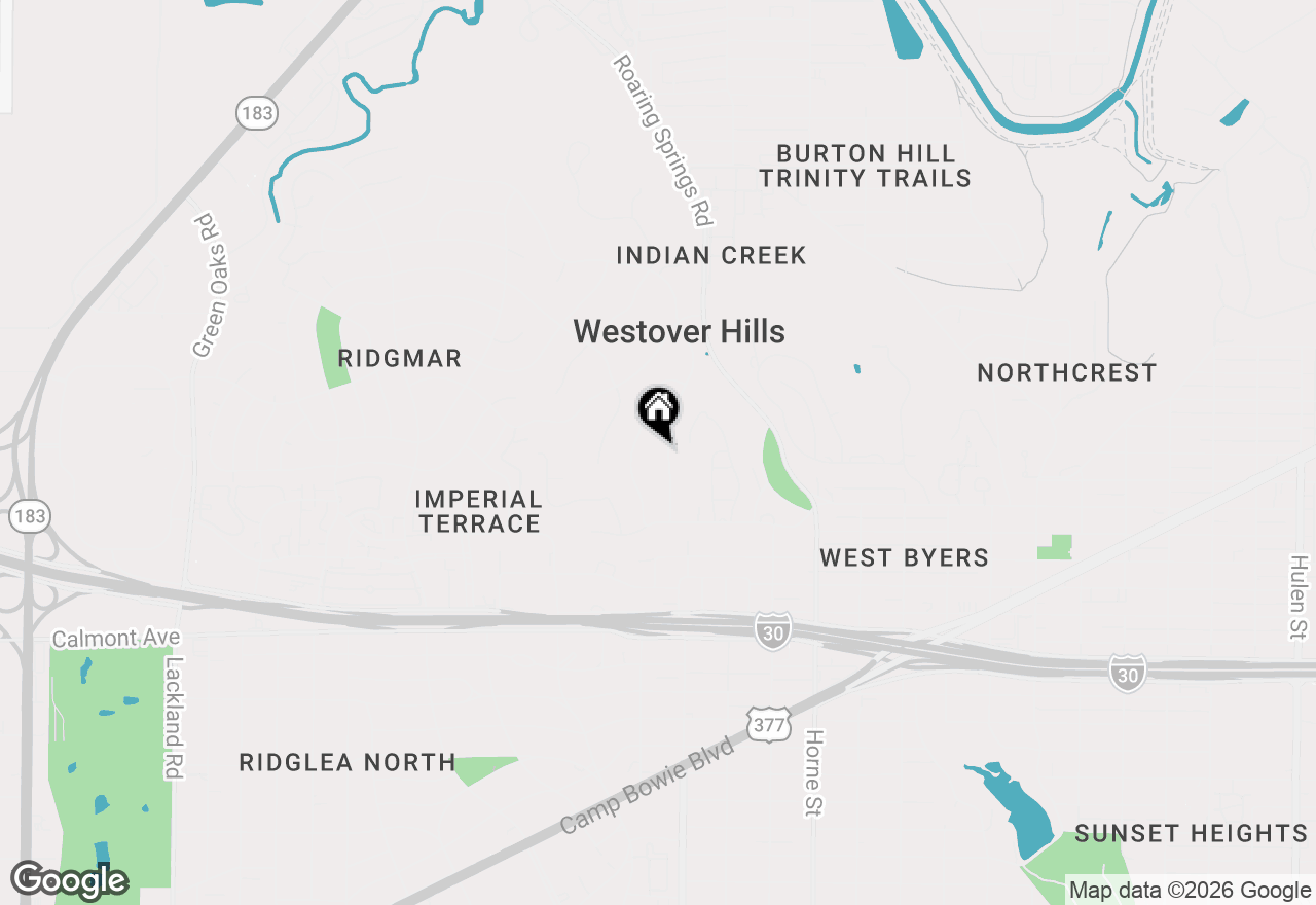 Map of 2100 Indian Creek Drive, Westover Hills, TX 76107