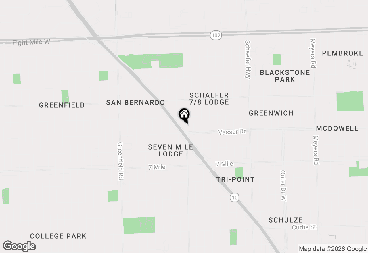 Map of 19445 Hubbell Street, Detroit, MI 48235