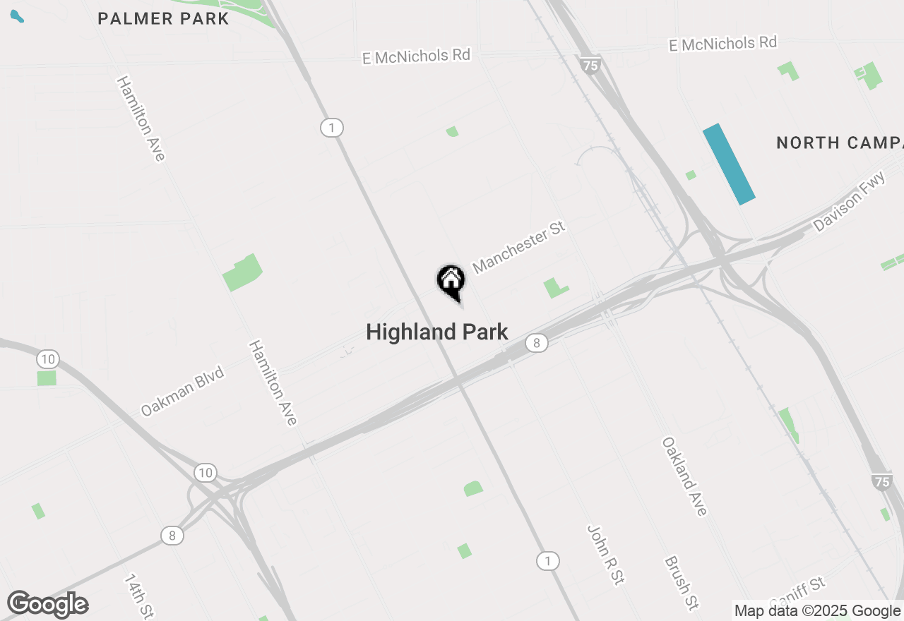 Map of 36 Victor Street, Highland Park, MI 48203
