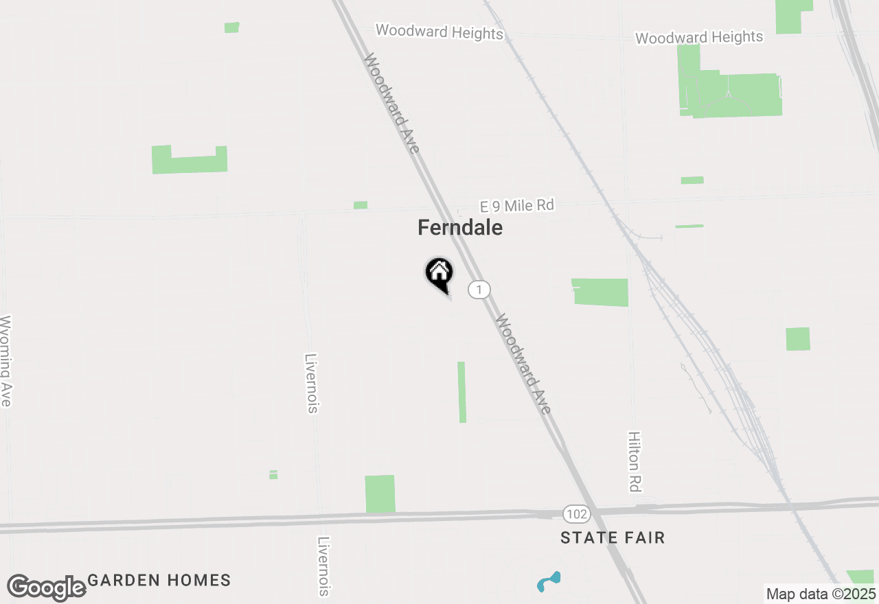 Map of 343 Pearson St Street, Ferndale, MI 48220
