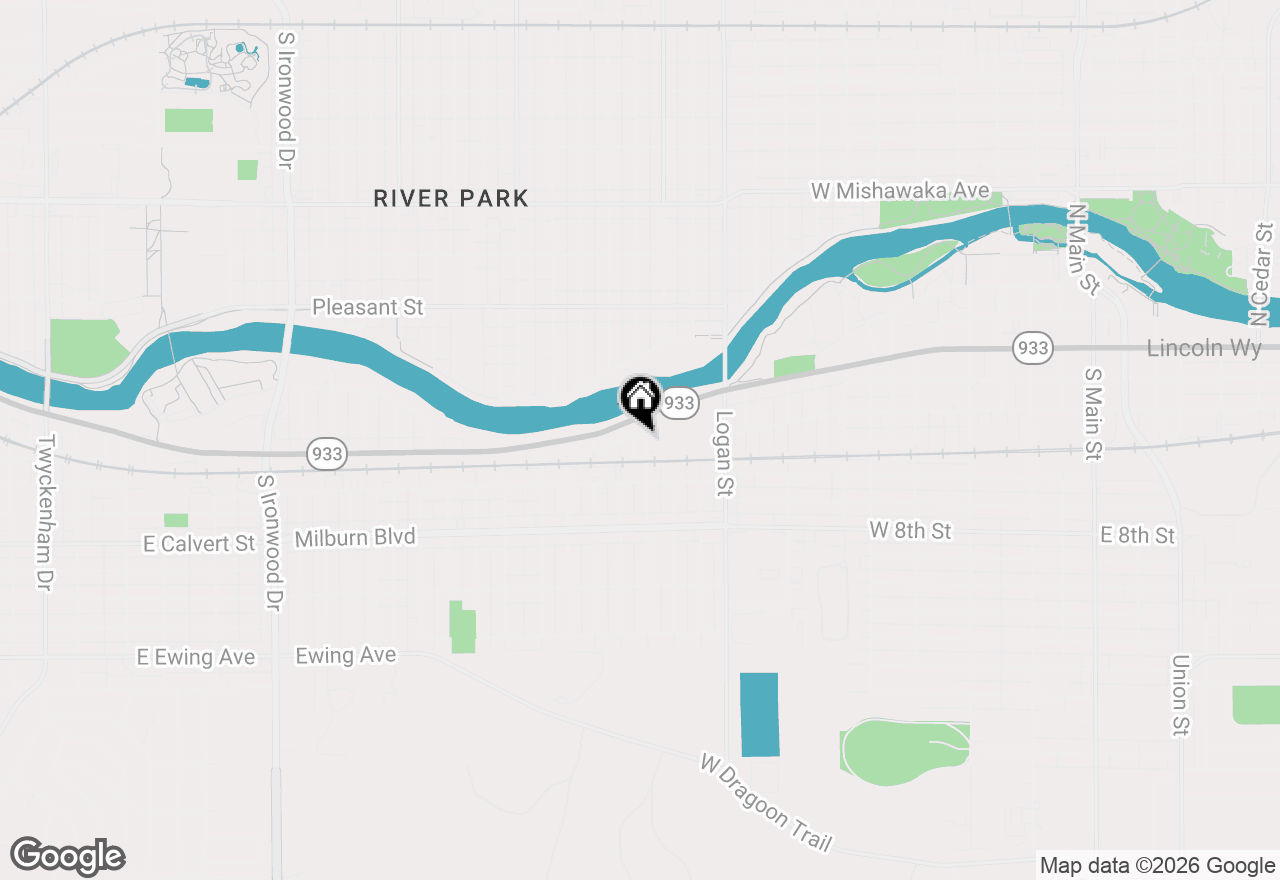 Map of 209 Hendricks Street, Mishawaka, IN 46544