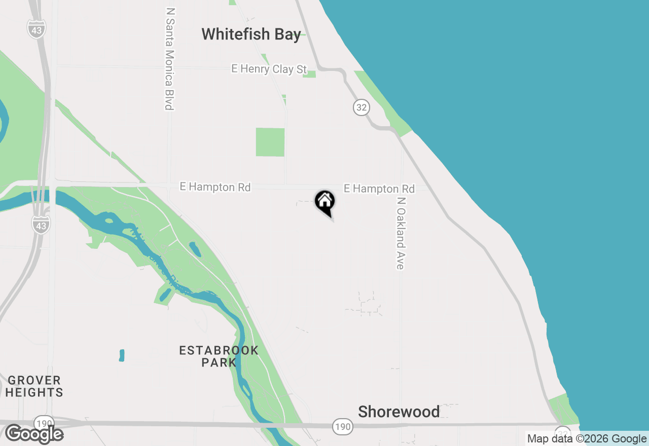 Map of 4685 N Woodburn St, Whitefish Bay, WI 53211