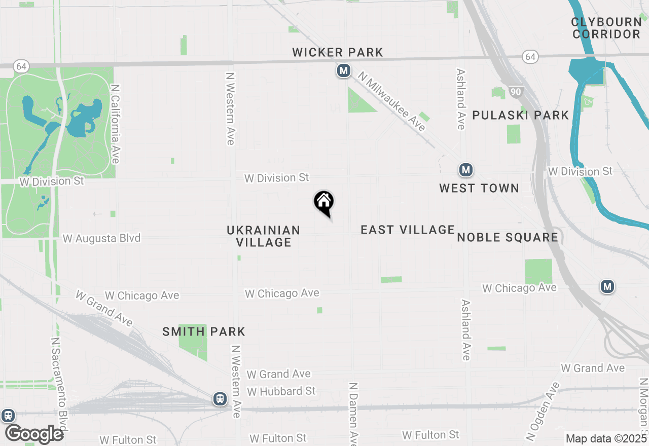 Map of 1021 N Hoyne Avenue #2A, Chicago, IL 60622