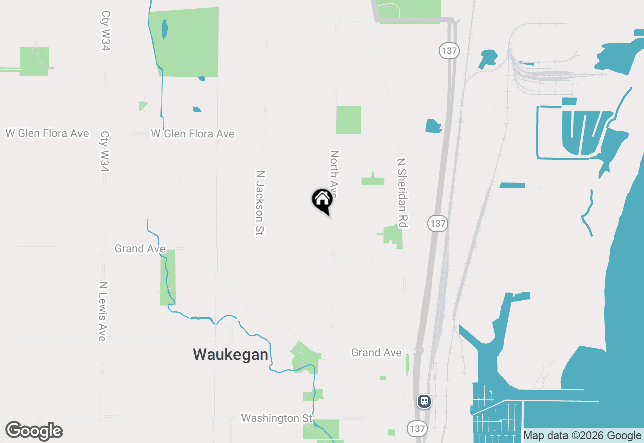 Map of 837 Hickory Street, Waukegan, IL 60085
