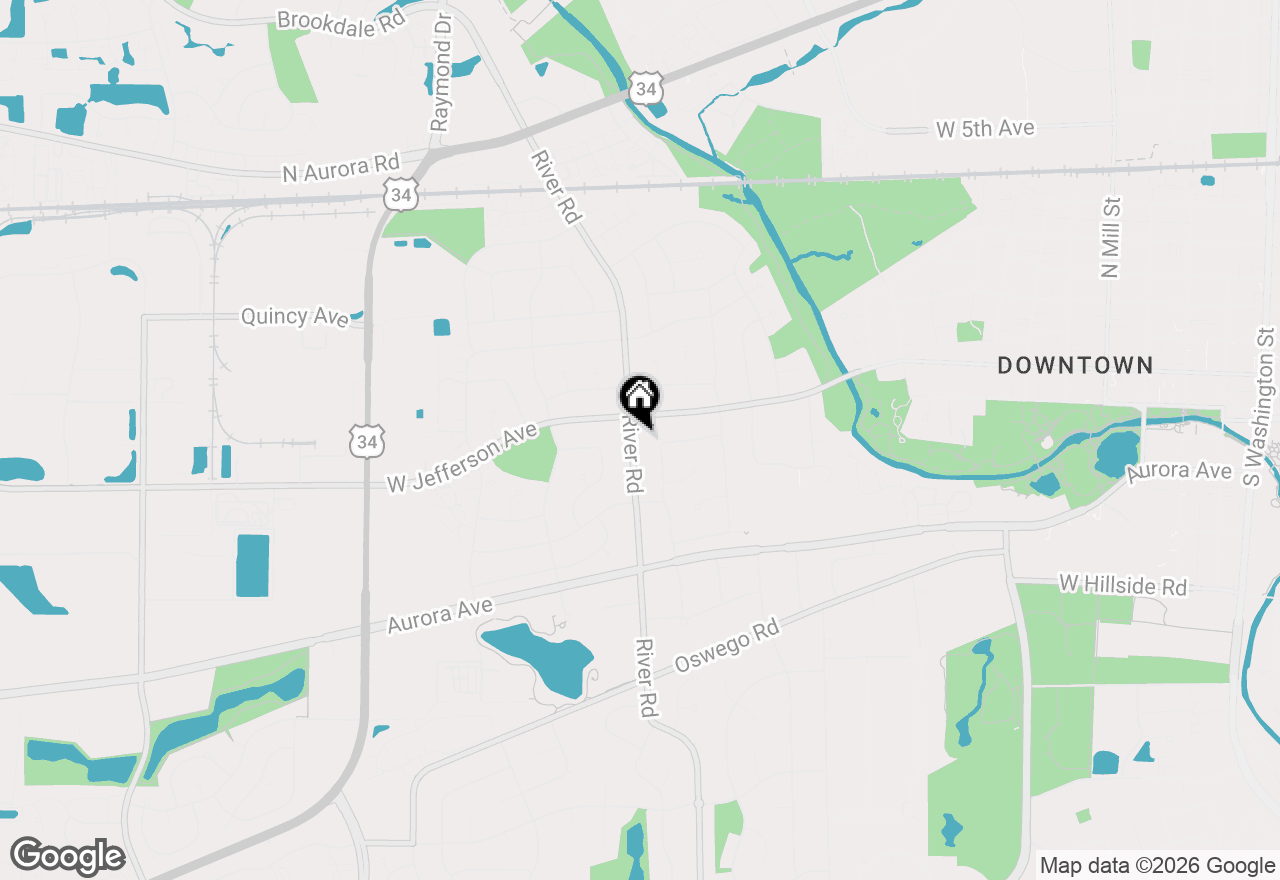 Map of 212 S River Road, Naperville, IL 60540