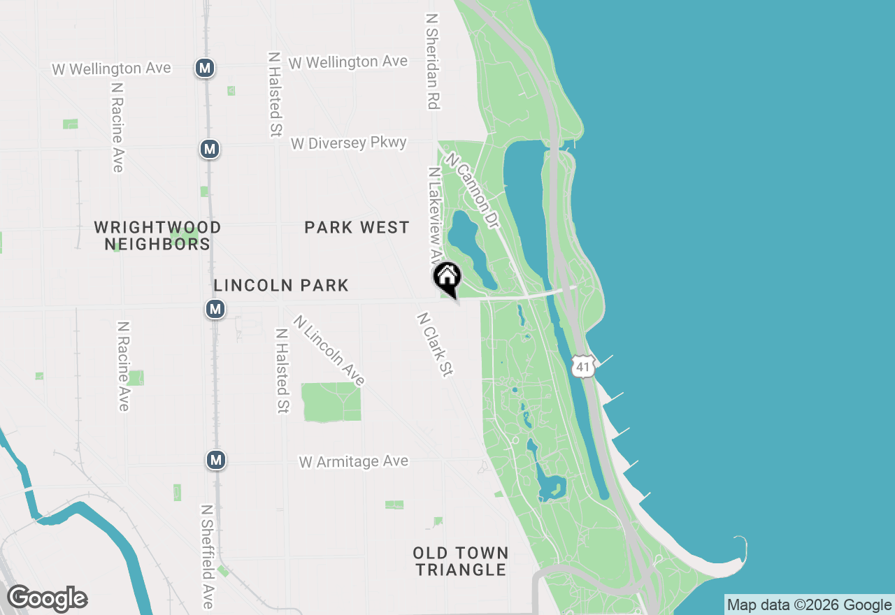 Map of 345 W Fullerton Parkway #801, Chicago, IL 60614