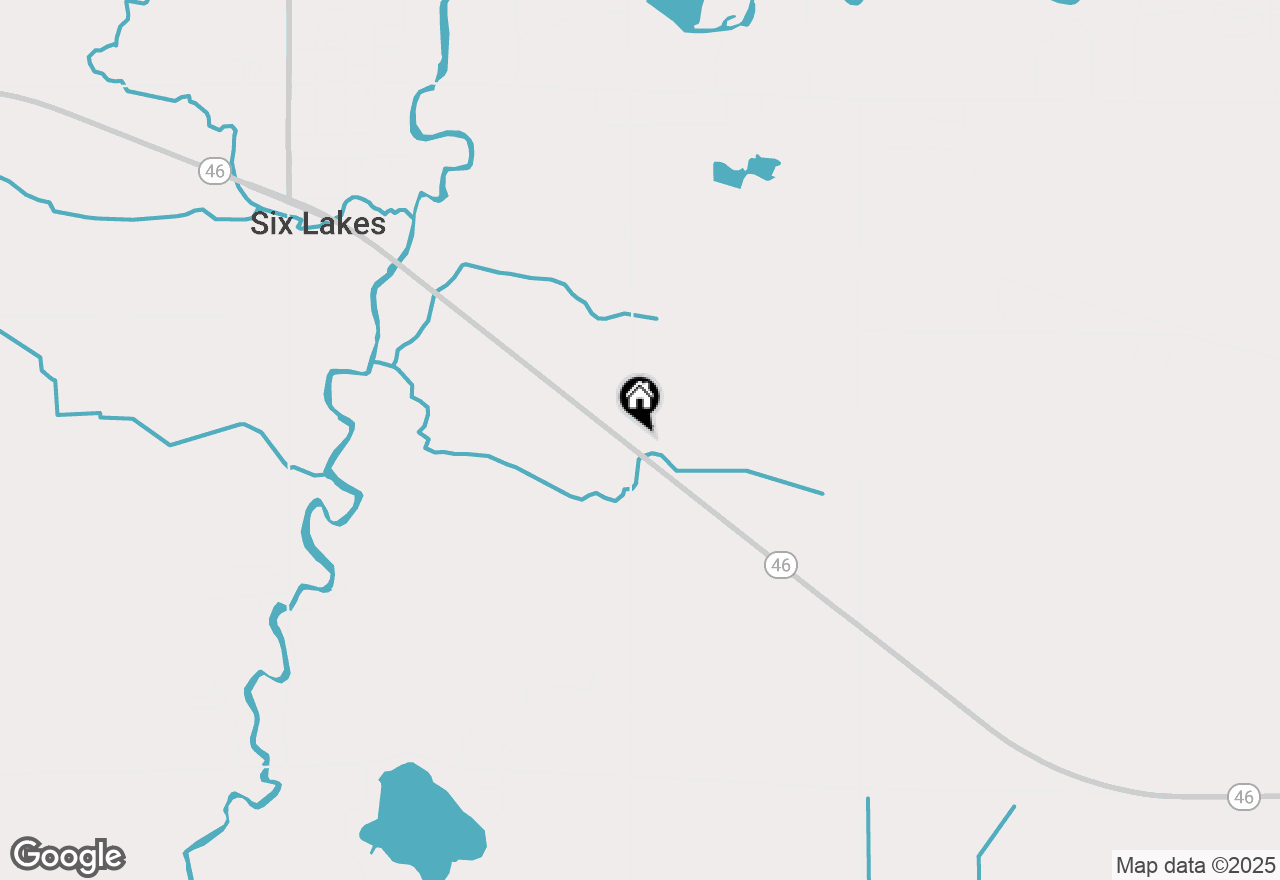 Map of 8789 Derby Road, Six Lakes, MI 48886