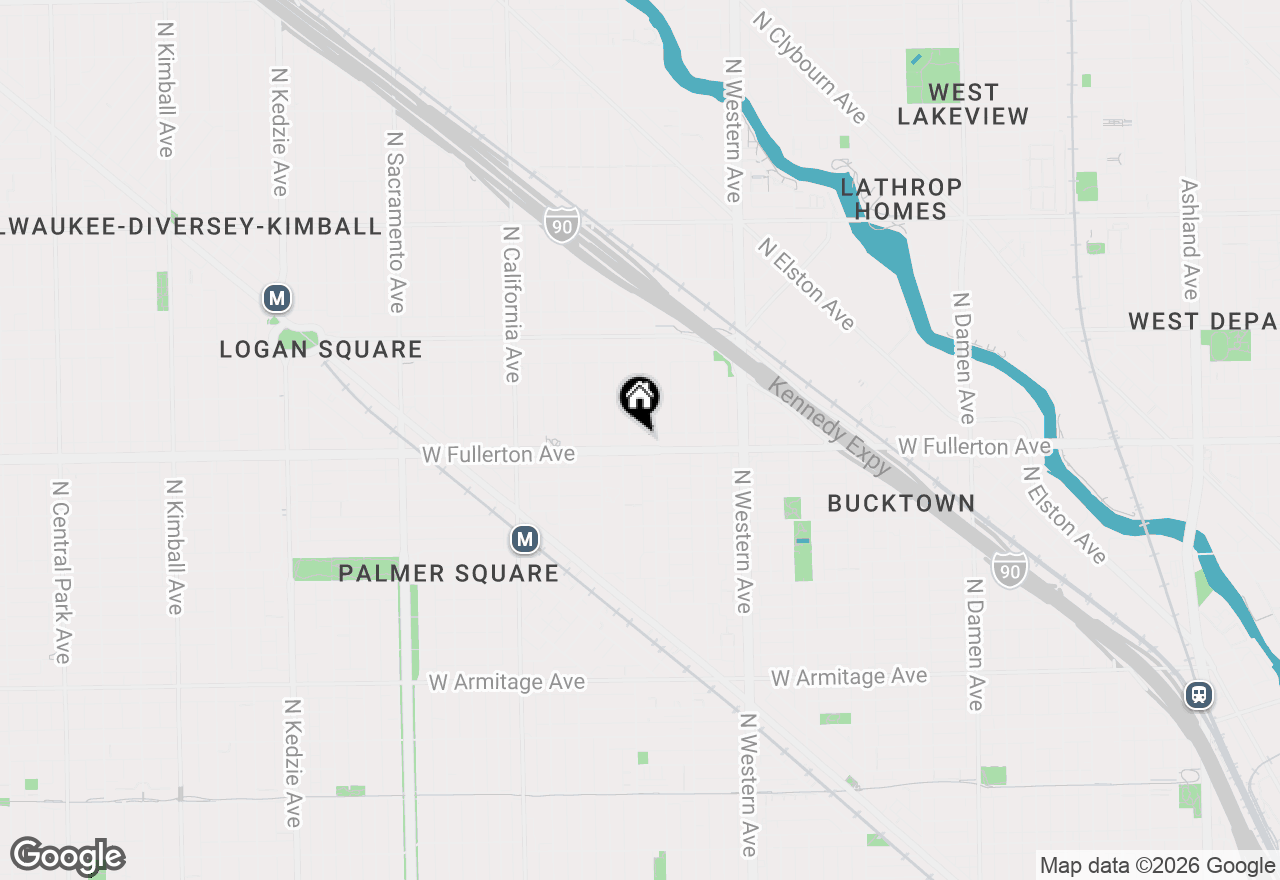 Map of 2550 W Fullerton Avenue #4D, Chicago, IL 60647