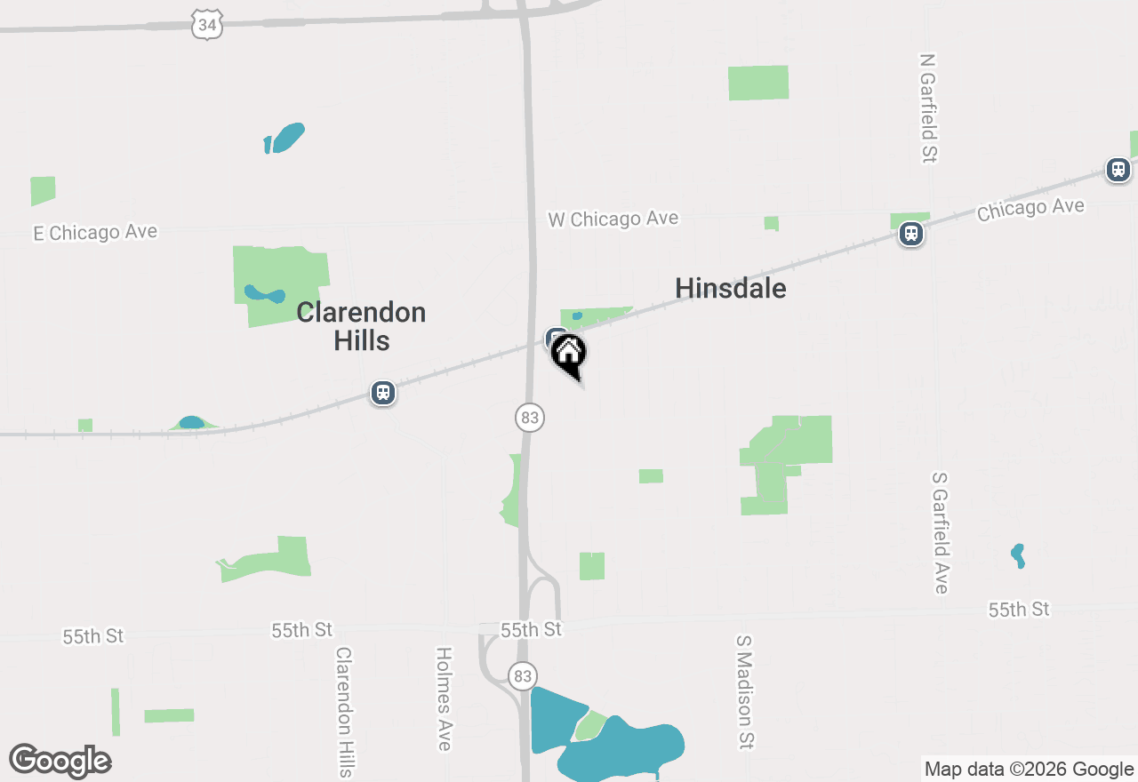 Map of 417 S Stough Street, Hinsdale, IL 60521