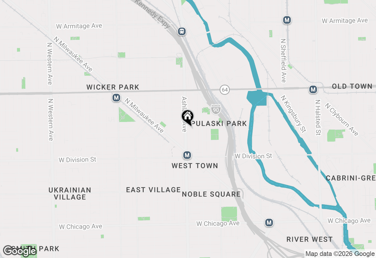 Map of 1347 N Ashland Avenue #1N, Chicago, IL 60622
