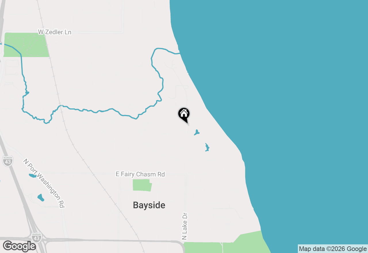 Map of 9421 N Lake Dr, Bayside, WI 53217