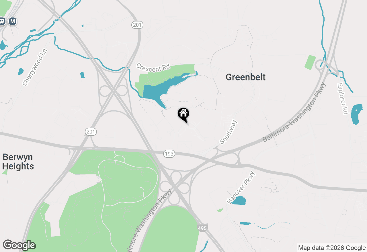 Map of 26 Lakeside Drive, Greenbelt, MD 20770