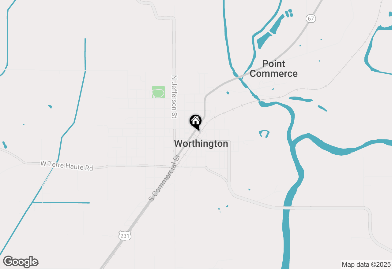 Map of 27 S Commercial Street, Worthington, IN 47471