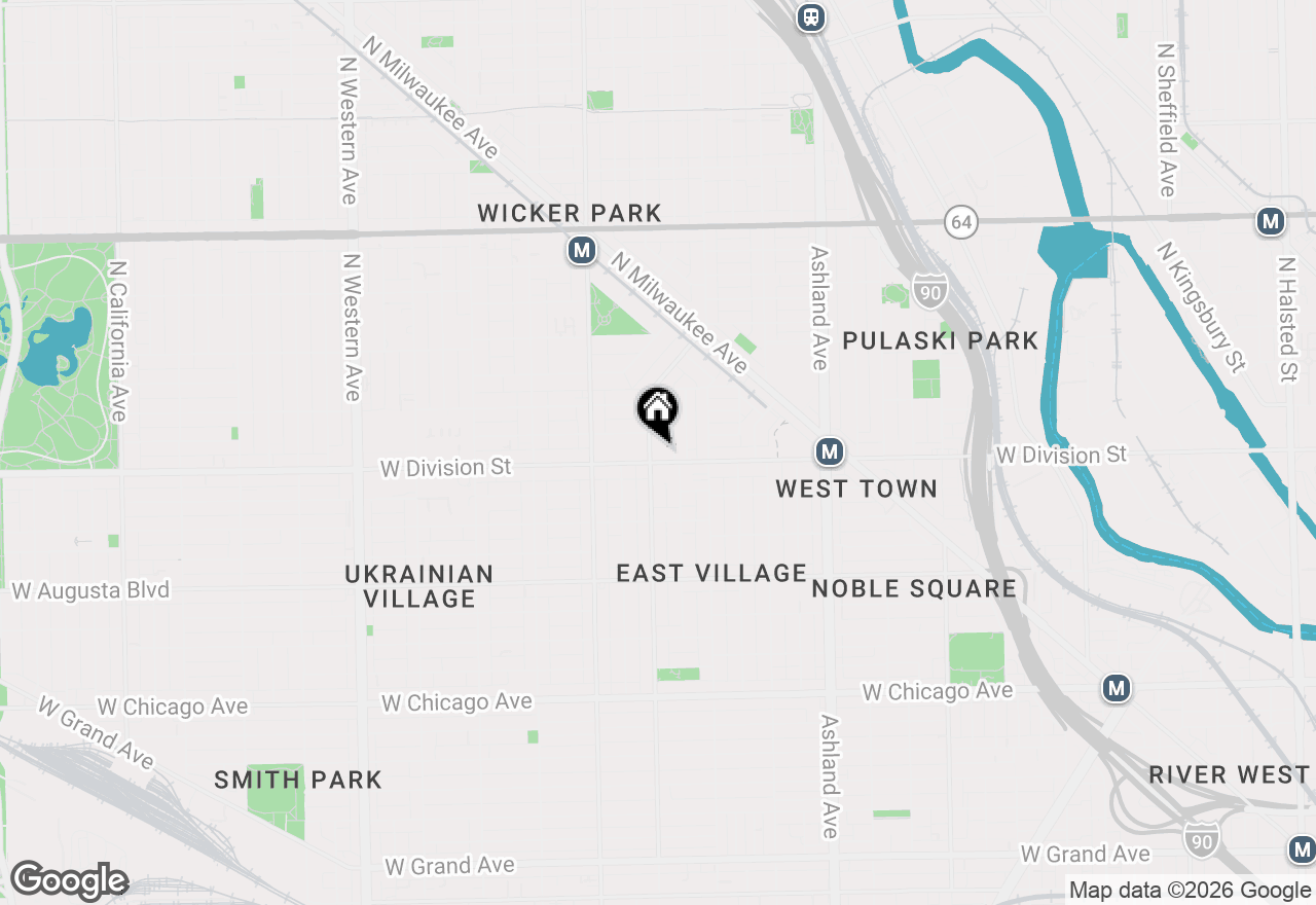 Map of 1850 W Division Street #3B, Chicago, IL 60622