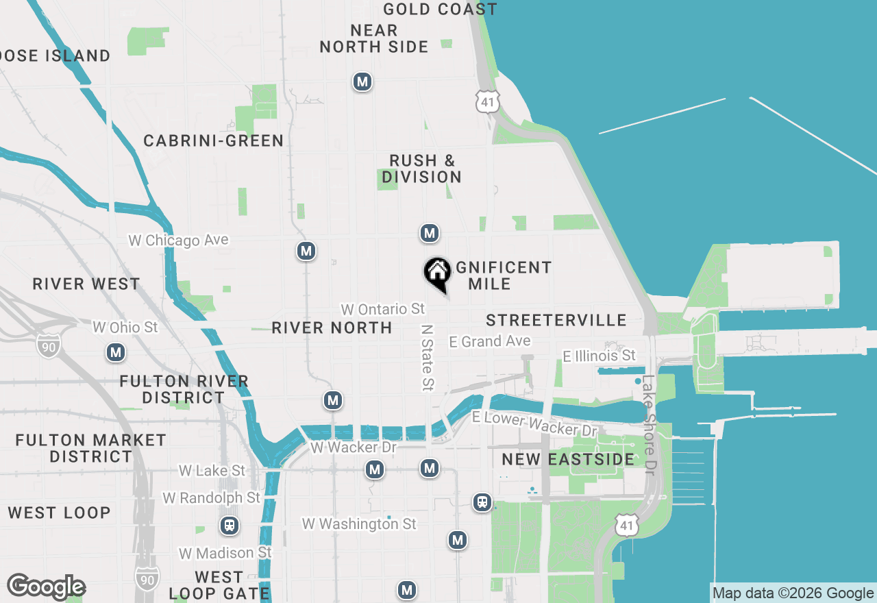 Map of 10 E Ontario Street #3408, Chicago, IL 60611