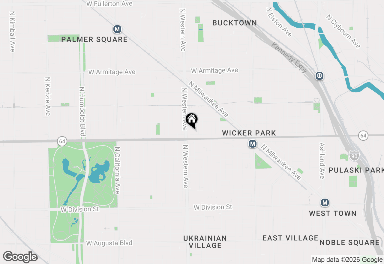 Map of 1624 N Claremont Avenue, Chicago, IL 60647