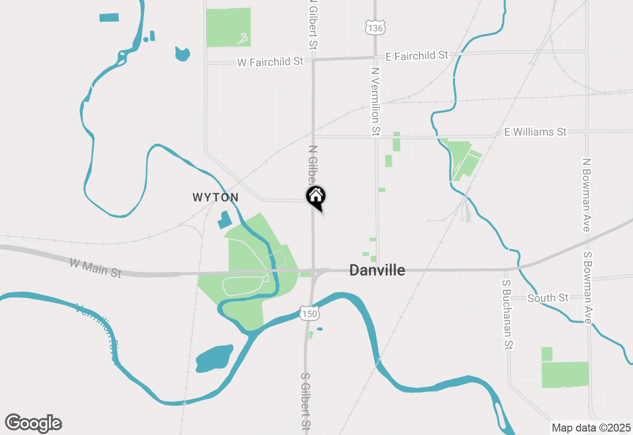 Map of 123 N Gilbert Street, Danville, IL 61832