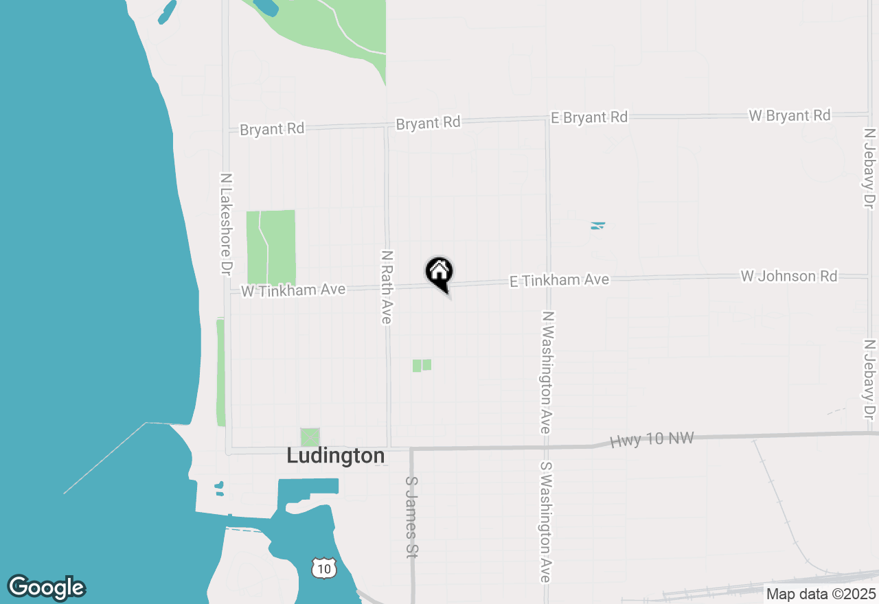 Map of 606 N Harrison Street, Ludington, MI 49431