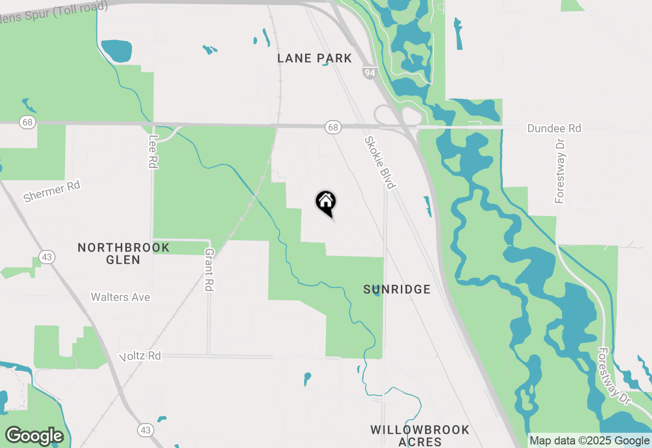 Map of 1043 Whitfield Road, Northbrook, IL 60062