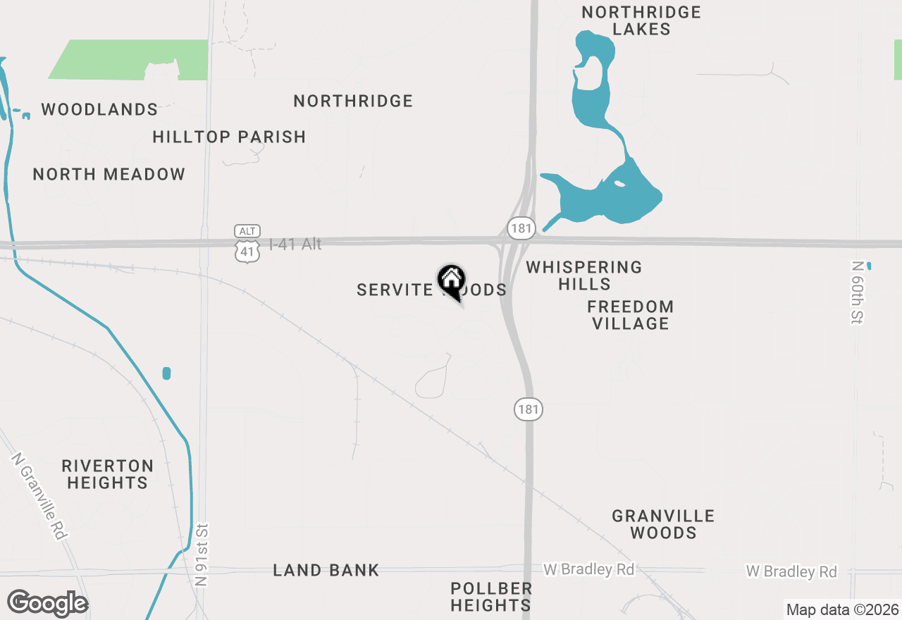 Map of 8606 N Servite Dr, Milwaukee, WI 53223