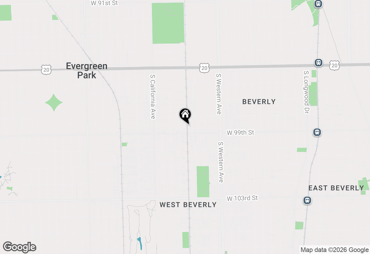 Map of 2601 W 98th Place, Evergreen Park, IL 60805