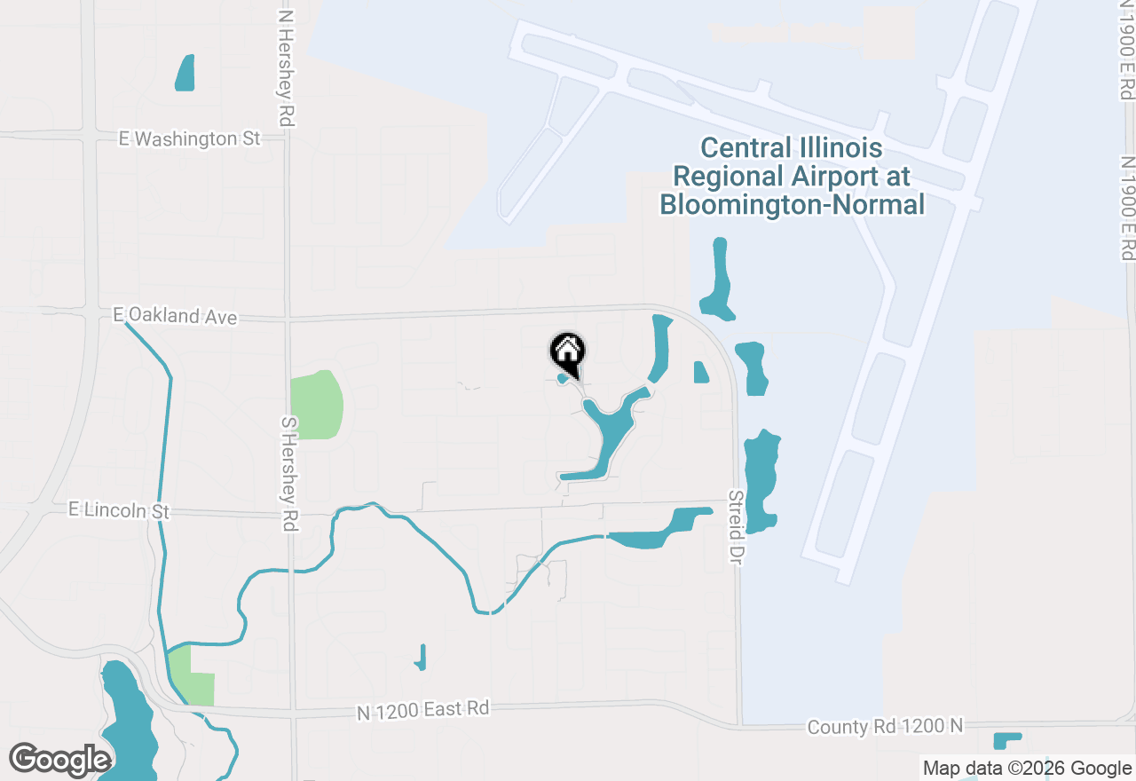 Map of 1 Shorewood Court, Bloomington, IL 61704