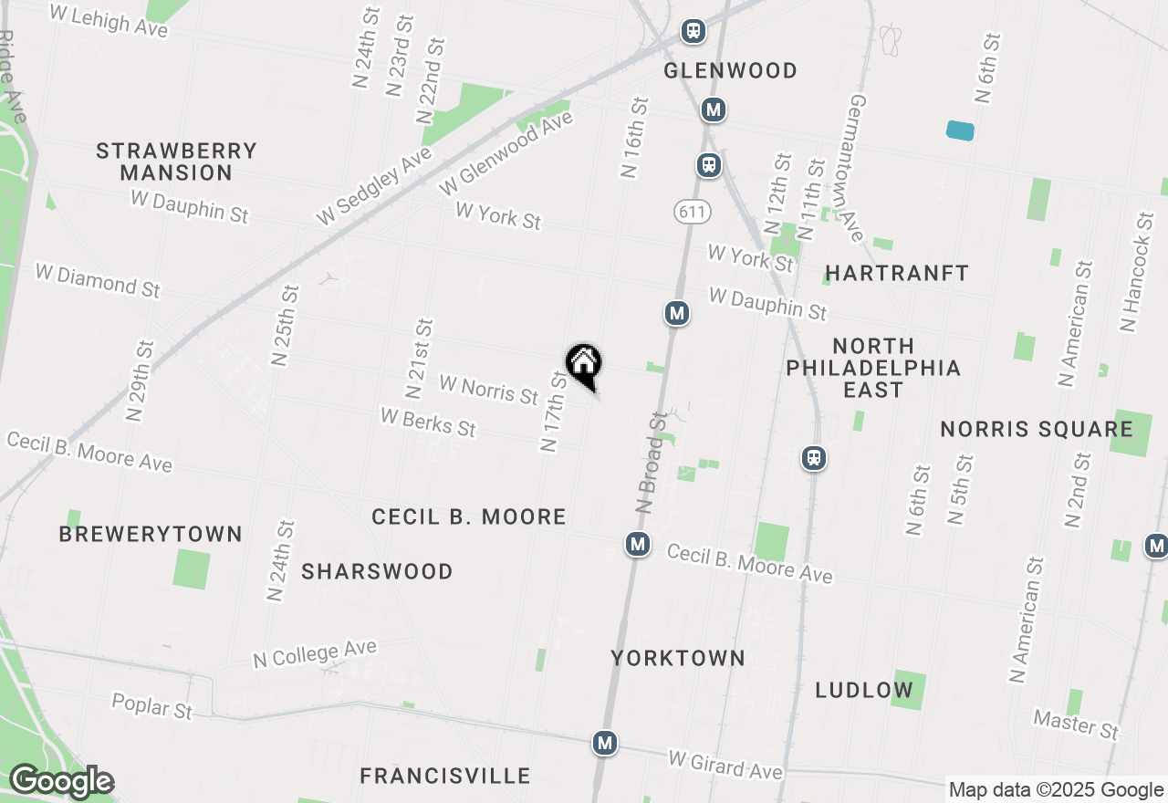 Map of 1603 Norris Street W, Philadelphia, PA 19121