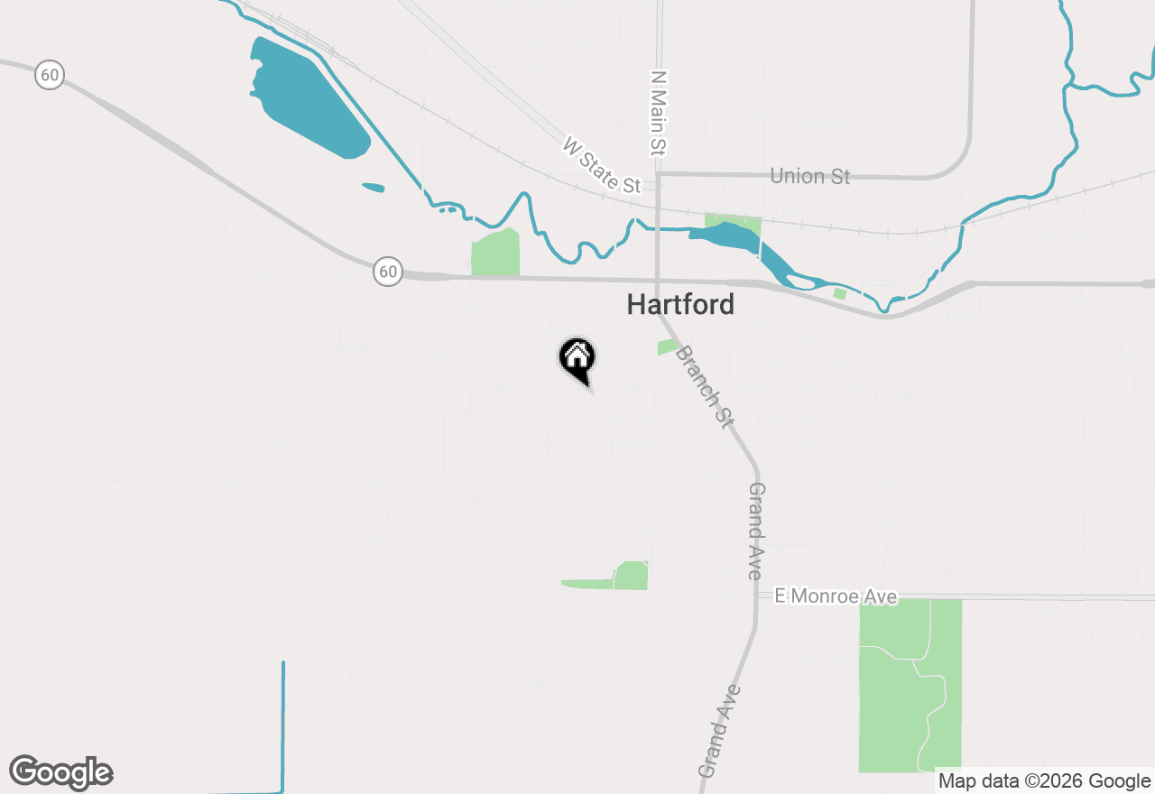 Map of 257 W Loos St, Hartford, WI 53027