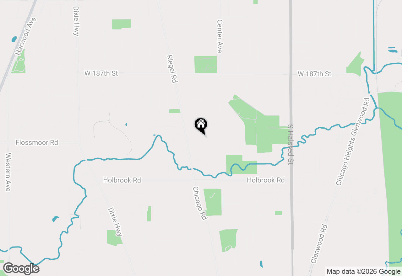 Map of 1307 Thomas Street, Homewood, IL 60430