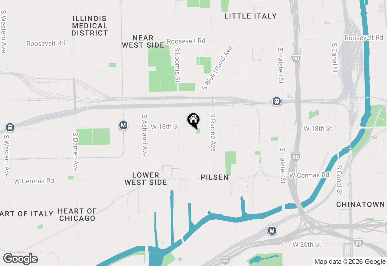 Map of 1822 S Throop Street #2, Chicago, IL 60608
