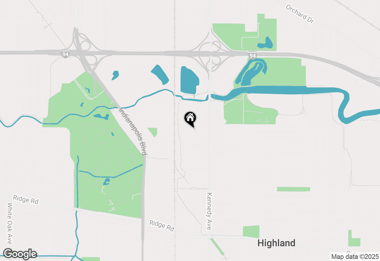 Map of 2643 Glenwood Street, Highland, IN 46322