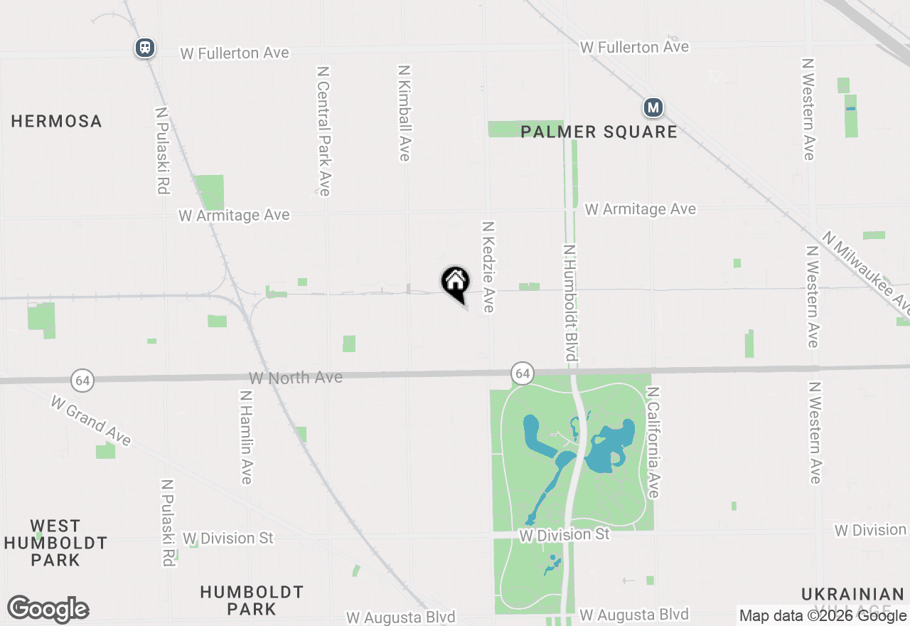 Map of 1728 N Sawyer Avenue #A, Chicago, IL 60647