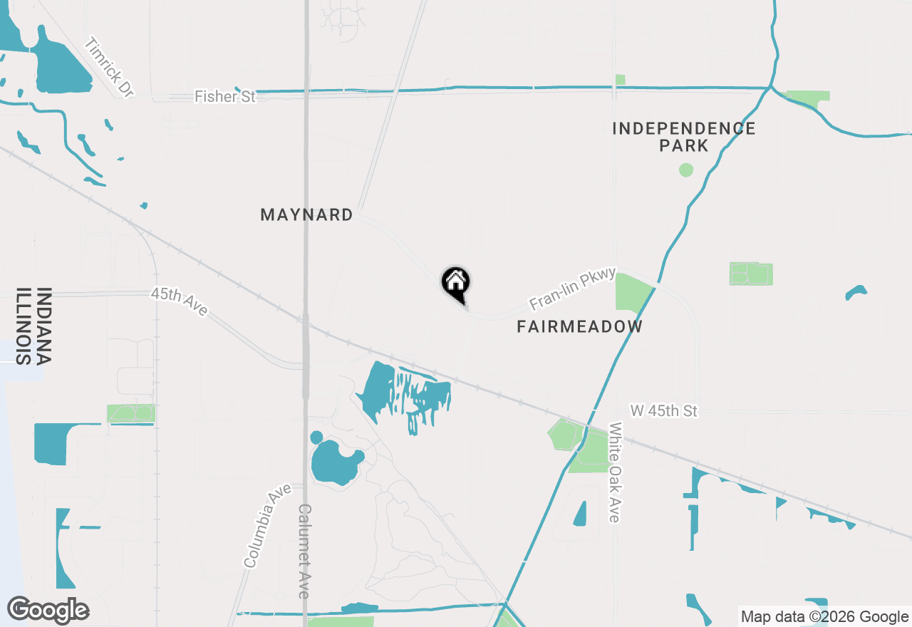 Map of 1138 Fran Lin Pkwy, Munster, IN 46321