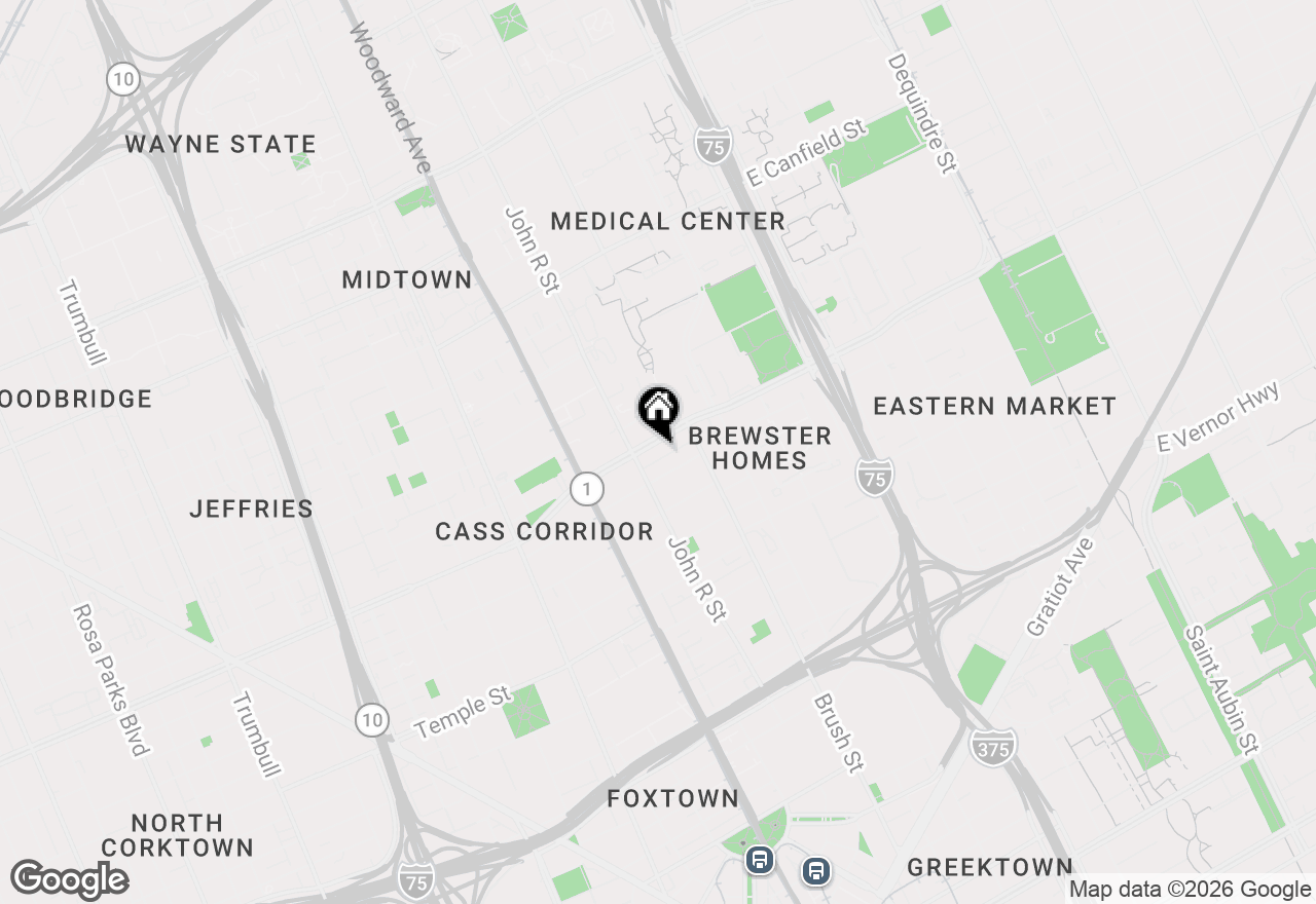 Map of 248 Mack Avenue #3, Detroit, MI 48201