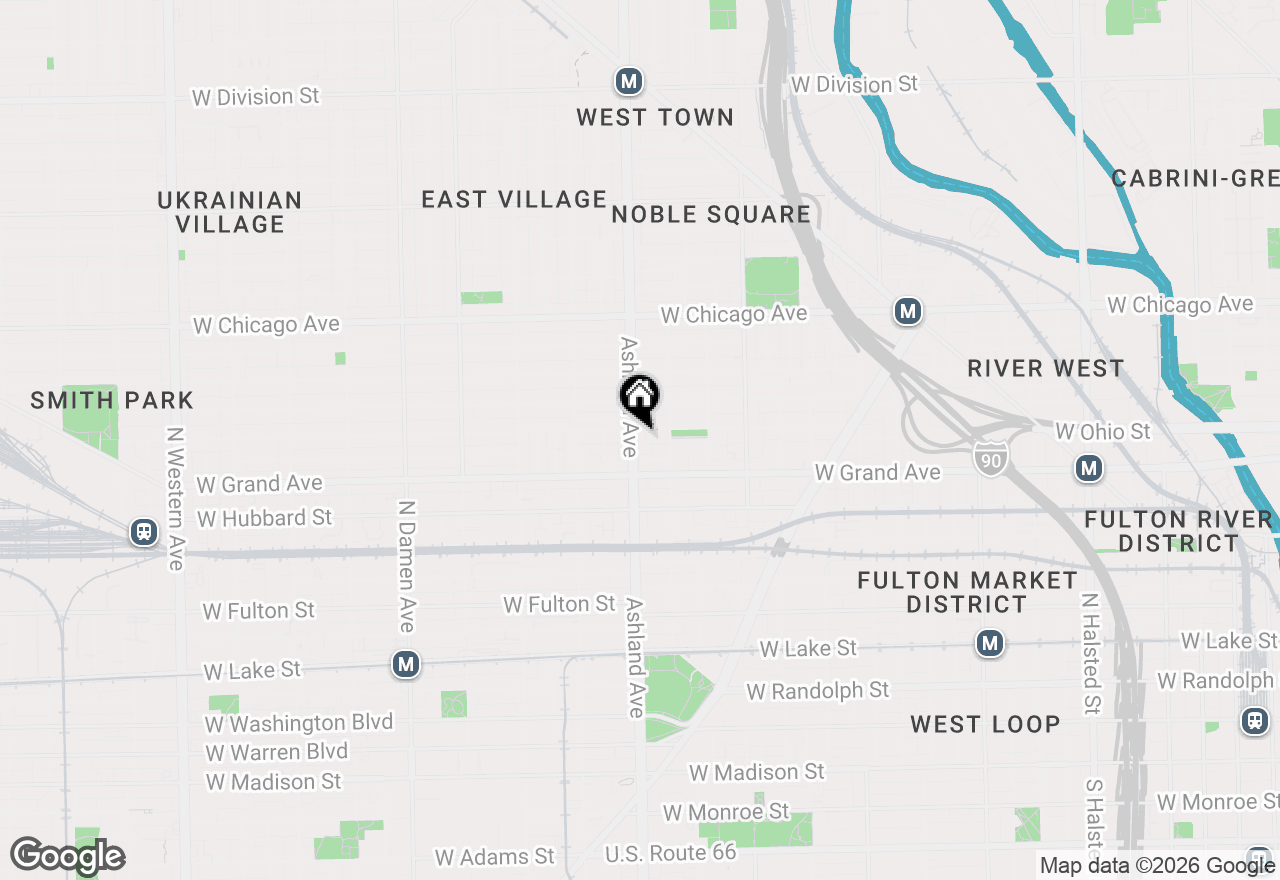 Map of 537 N Ashland Avenue #3F, Chicago, IL 60622