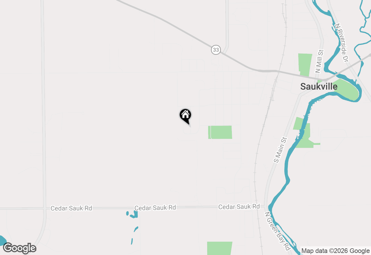 Map of 348 S Maple Ln, Saukville, WI 53080