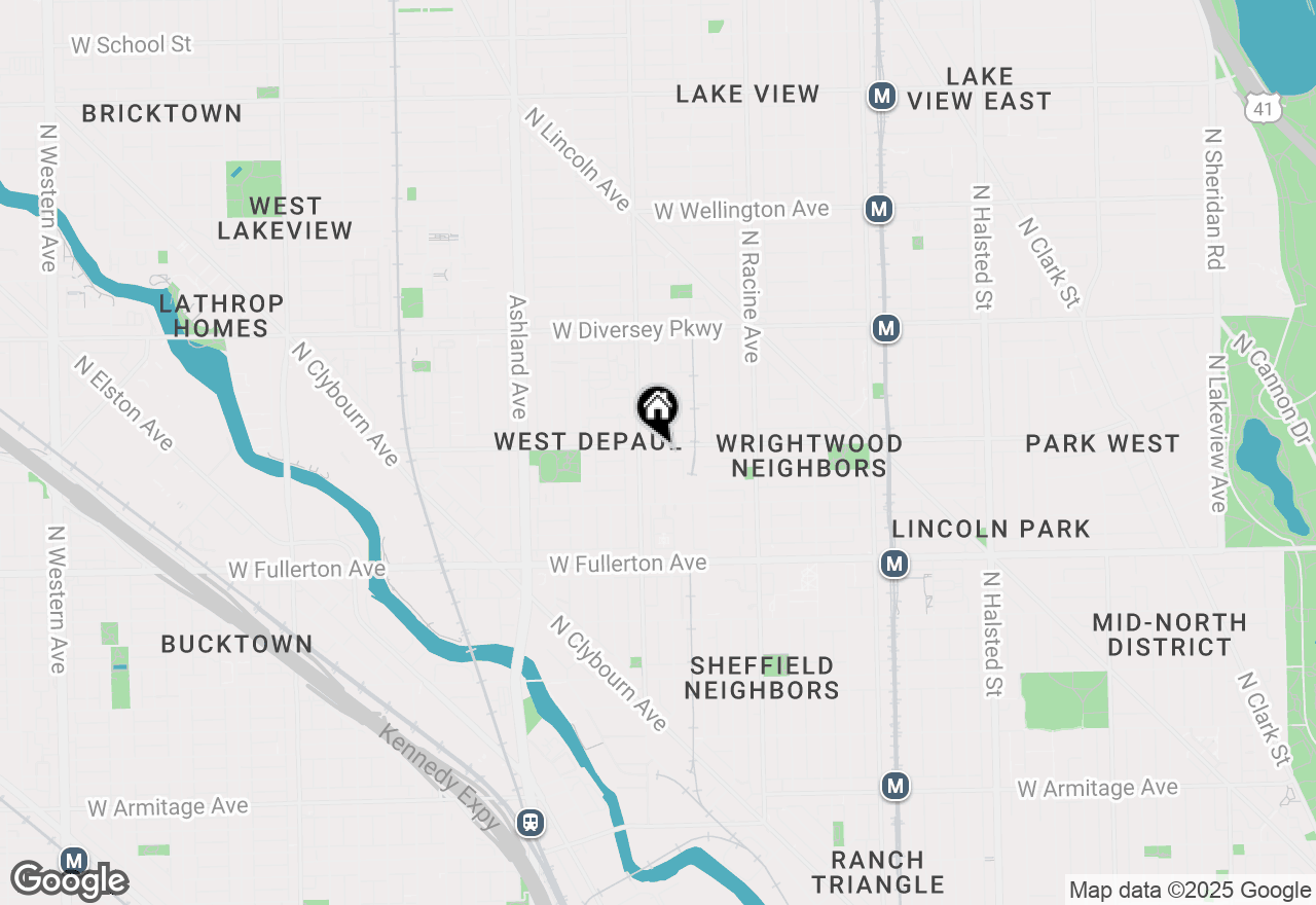 Map of 1341 W Wrightwood Avenue #1, Chicago, IL 60614