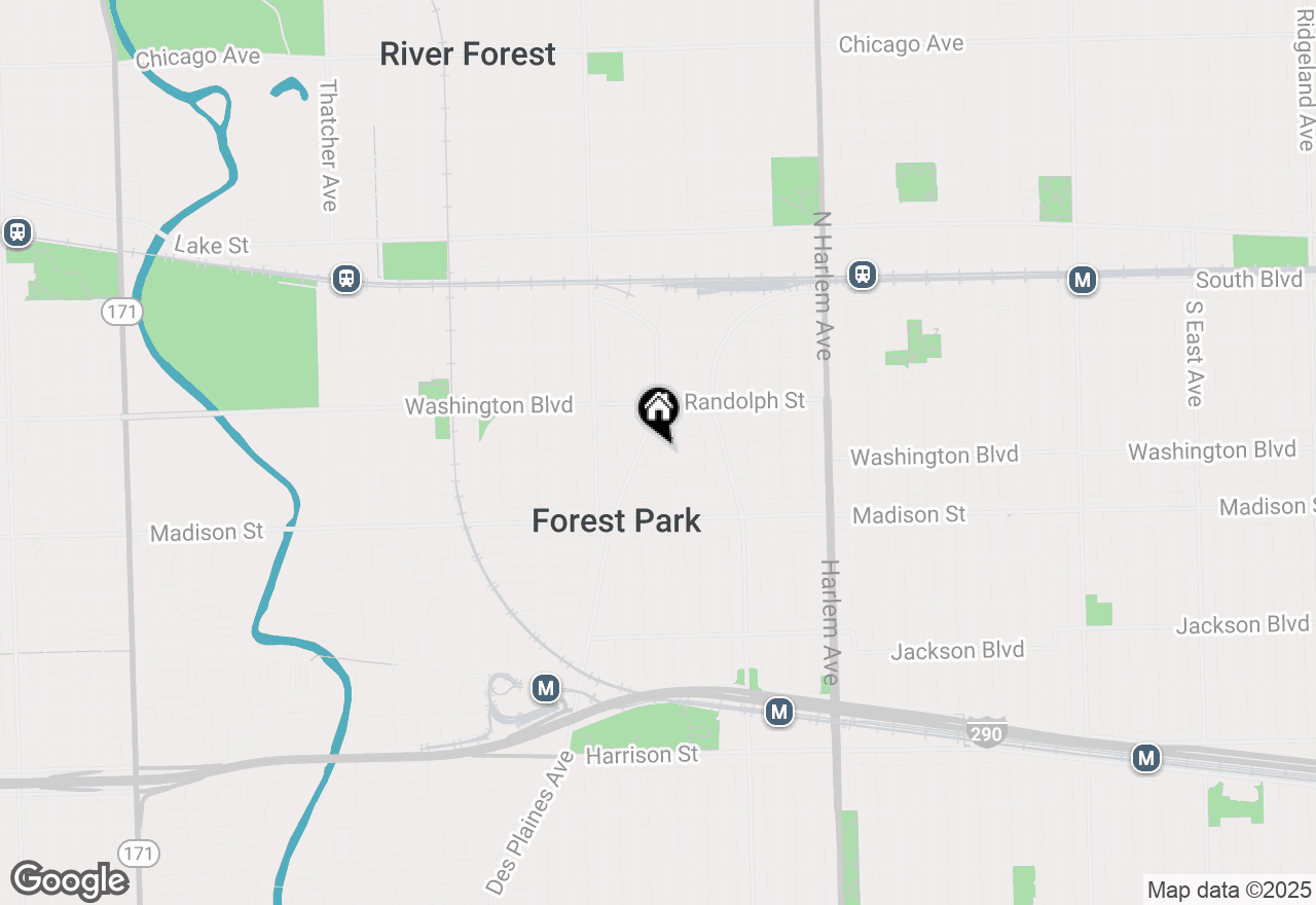Map of 7453 Washington Street, Forest Park, IL 60130